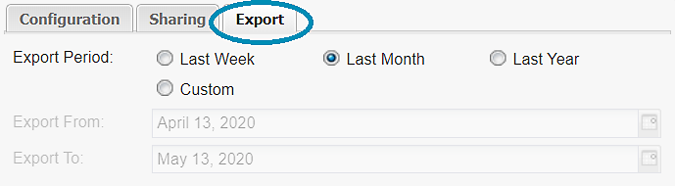 MyEyedro Export tab